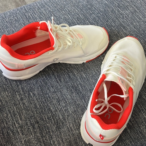 On-Running Cloudnova Form "White/Red" Women's Running Sneakers - Picture 3 of 4